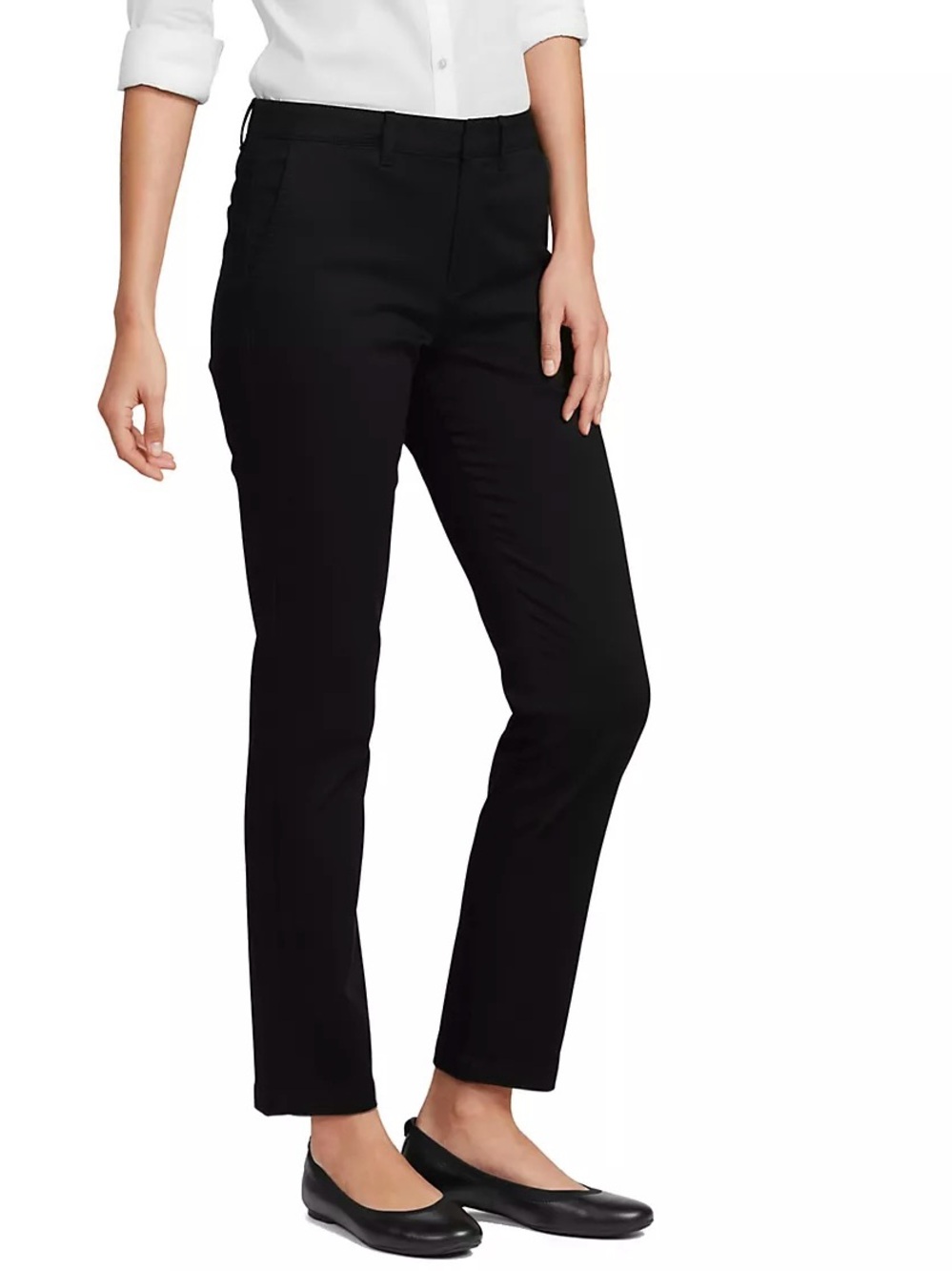 Classic Straight Leg Cotton Chino-Mid Rise-Lands End